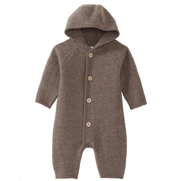Wollen newborn overall donkerbruin