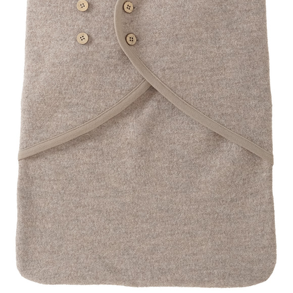 Wollen voetenzak met kap voor pasgeborenen