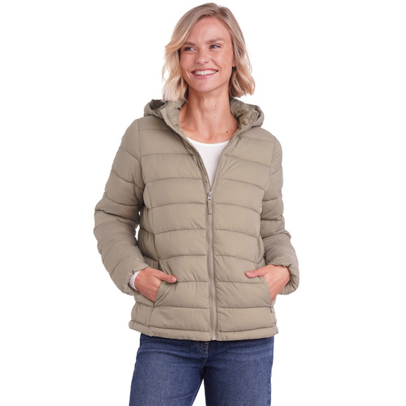 Gewatteerd damesjack met afneembare capuchon