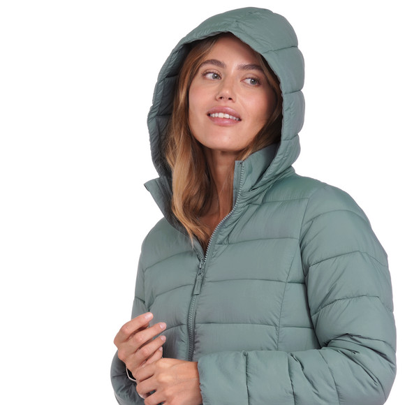 Gewatteerd damesjack met afneembare capuchon