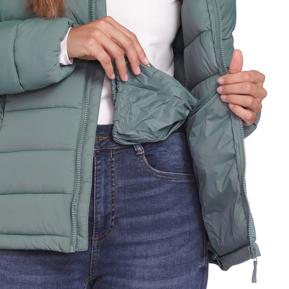 Gewatteerd damesjack met afneembare capuchon