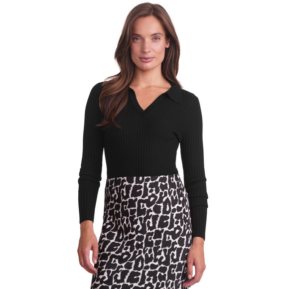 Dames gebreid shirt met polokraag