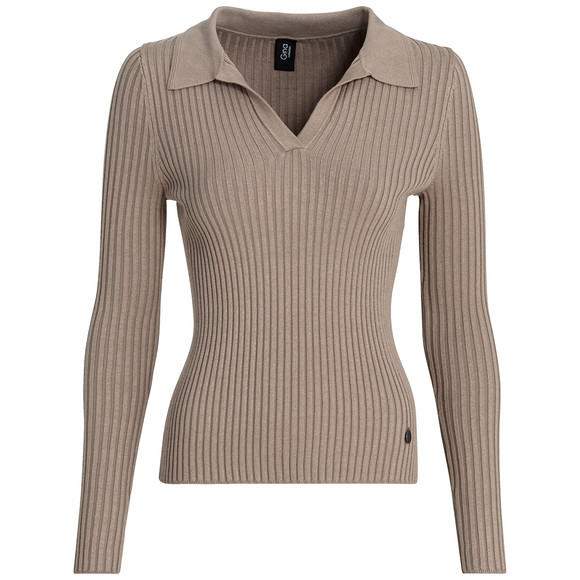 Damen Strickshirt mit Polokragen
