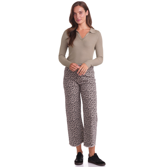 Damen Strickshirt mit Polokragen