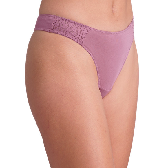 2 Damen Strings mit floraler Spitze