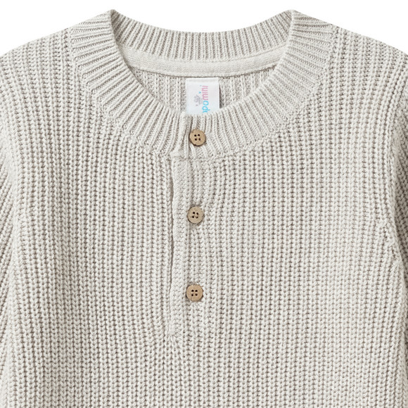 Baby Strickpullover mit Serafino-Ausschnitt
