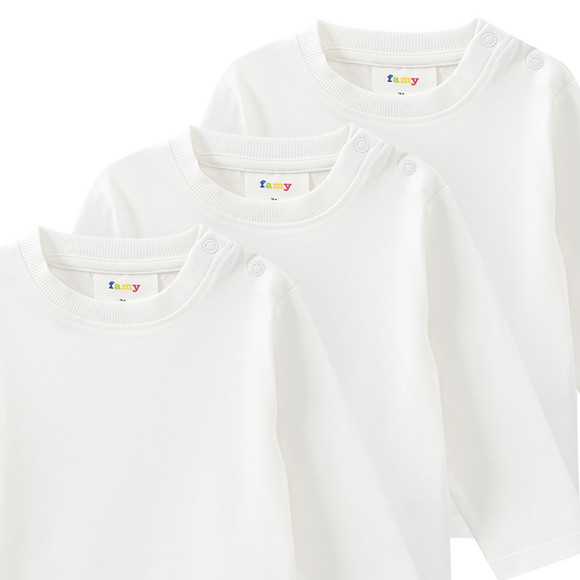 3 Baby Langarmshirts im Basic-Look
