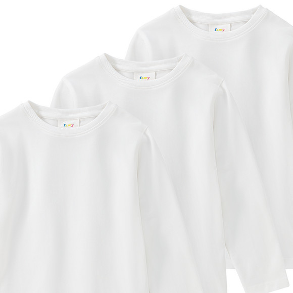 3 Kinder Langarmshirts im Basic-Look