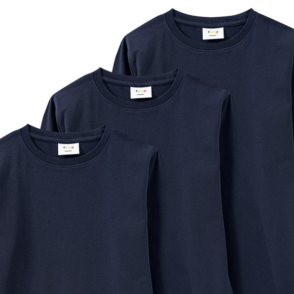 3 Kinder Langarmshirts im Basic-Look