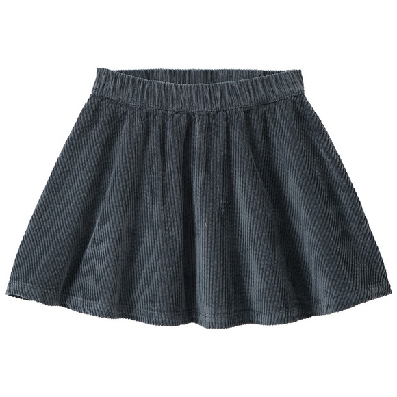 Corduroy meisjesrok met elastische tailleband donkergrijs