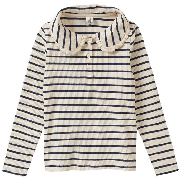 Gestreept meisjeshemd met lange mouwen