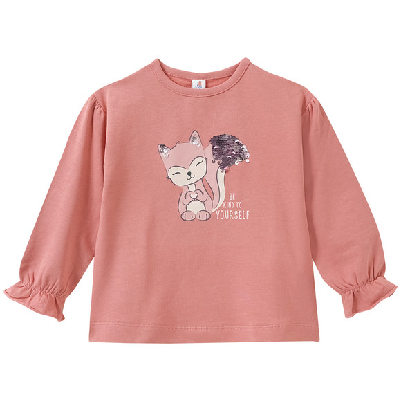 Meisjeshemd met lange mouwen donkerroze