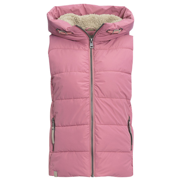 Dames gewatteerd vest met capuchon