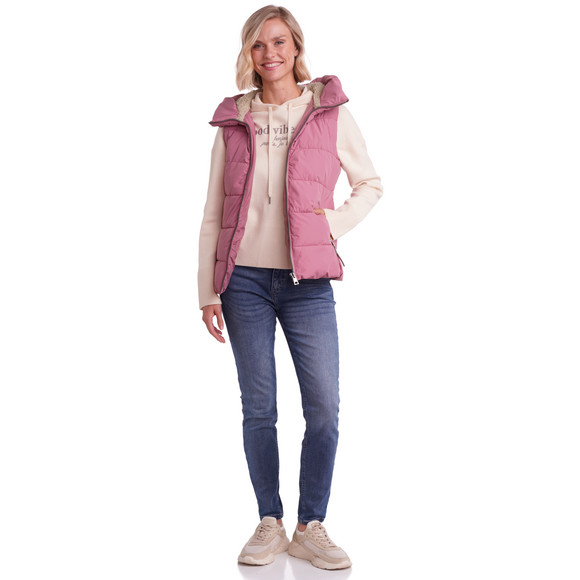 Dames gewatteerd vest met capuchon