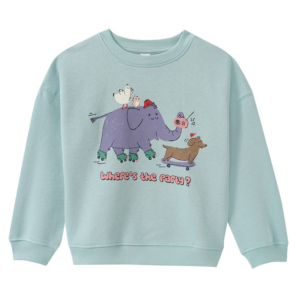 Kindersweatshirt met dierenprint lichtblauw