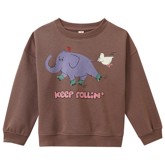 Kindersweatshirt met dierenprint bruin