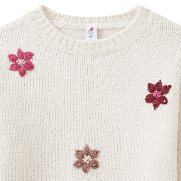 Gebreide trui met borduursel voor meisjes