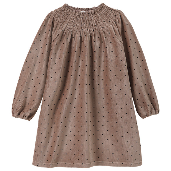 Mädchen Cord-Kleid mit Punkte-Allover