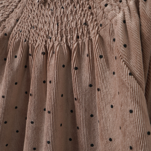Mädchen Cord-Kleid mit Punkte-Allover