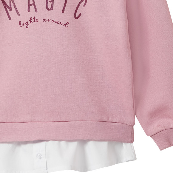 Meisjes sweatshirt in een gelaagde look