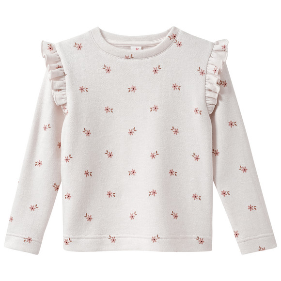 Sweatshirt met ruches voor meisjes crème