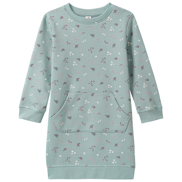 Mädchen Sweatkleid mit Blümchen