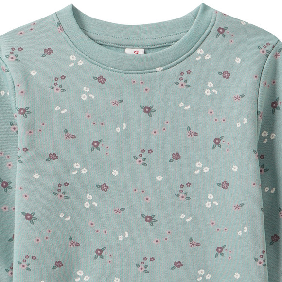 Mädchen Sweatkleid mit Blümchen