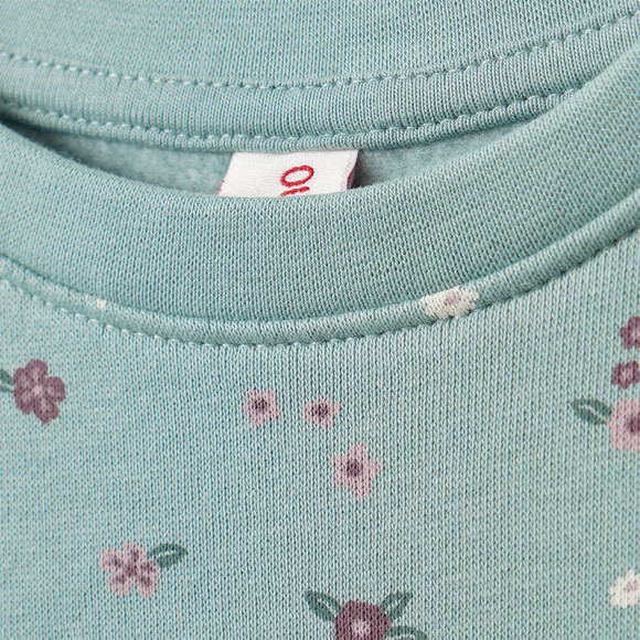 Mädchen Sweatkleid mit Blümchen