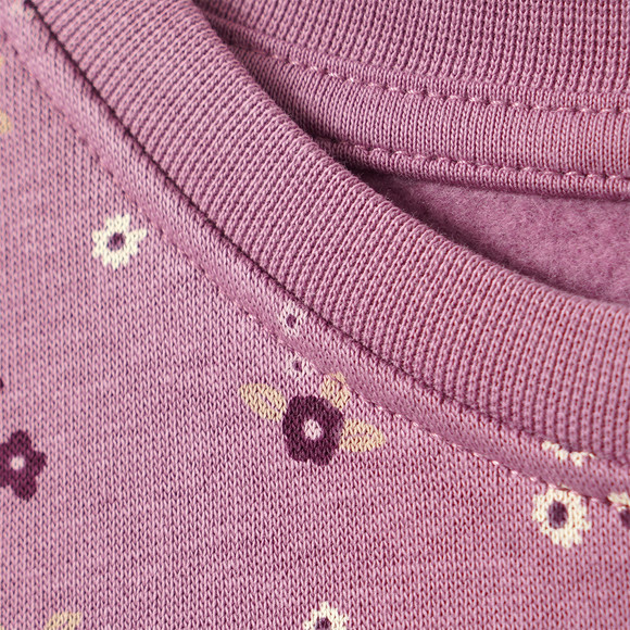 Mädchen Sweatkleid mit Blümchen