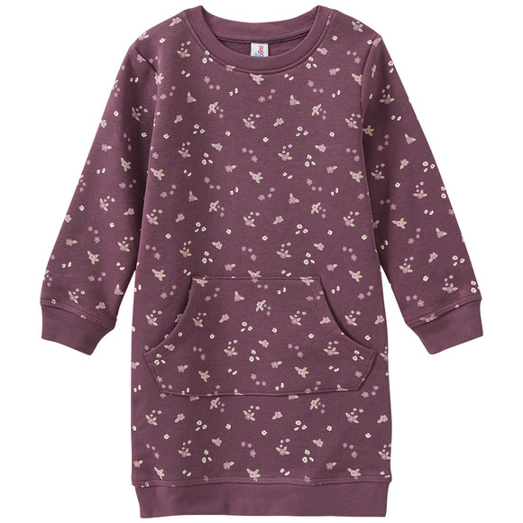 Mädchen Sweatkleid mit Blümchen