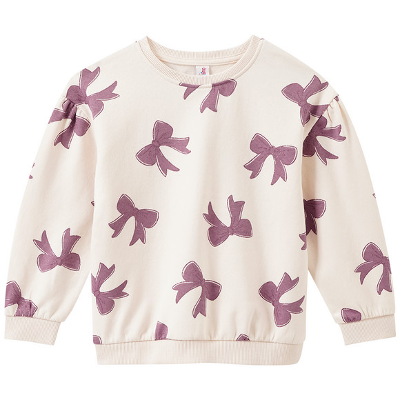 Meisjes sweatshirt met glitterprint crème
