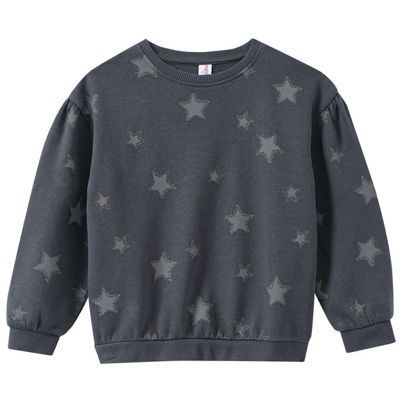 Sweatshirt met glitterprint voor meisjes donkergrijs