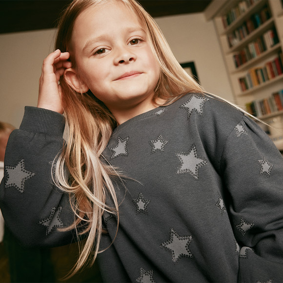 Sweatshirt met glitterprint voor meisjes