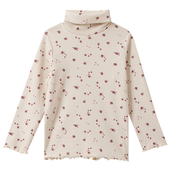 Mädchen Langarmshirt mit Rippstruktur