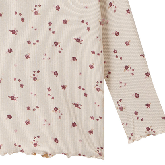 Mädchen Langarmshirt mit Rippstruktur