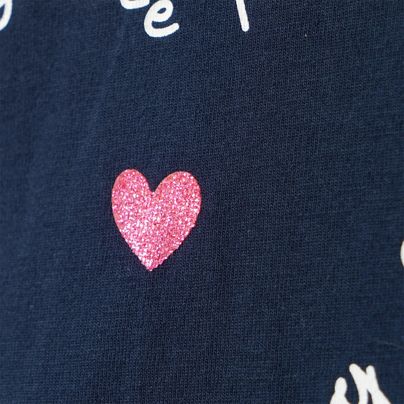 Meisjesshirt met lange mouwen en hartmotief