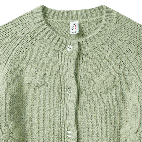 Meisjescardigan met bloemenapplicatie