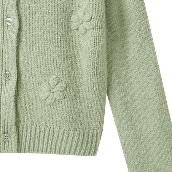 Meisjescardigan met bloemenapplicatie