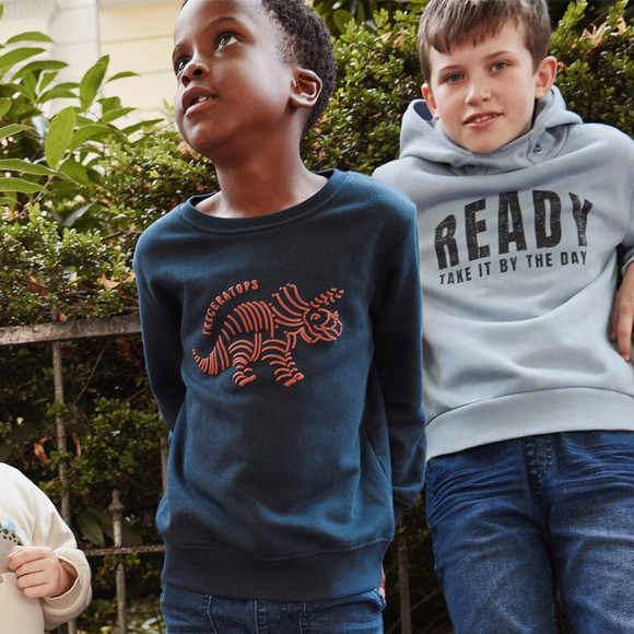Sweater voor jongens met dinomotief