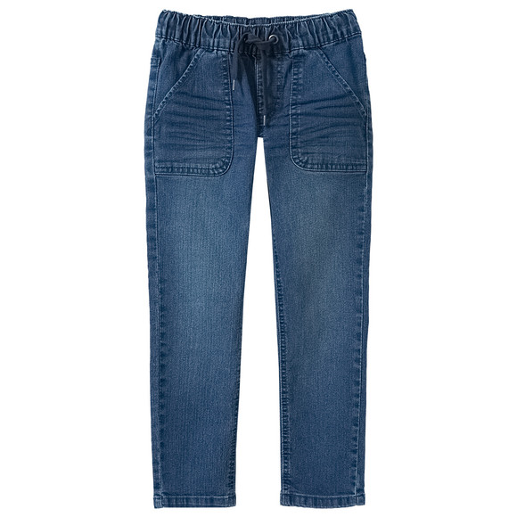 Jungen Pull-on-Jeans mit Used-Waschung