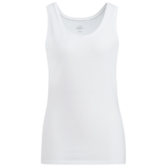 Damen Top in Unifarben weiss