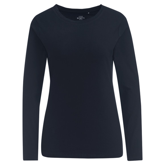 T-Shirt lange mouwen Dames donkerblauw