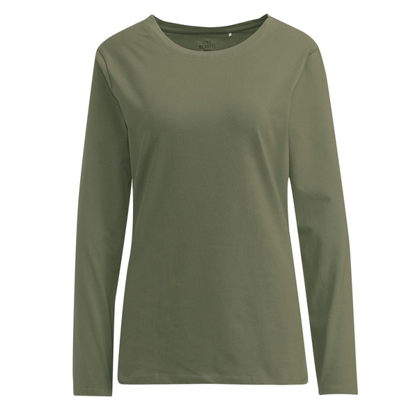 T-Shirt lange mouwen Dames donkergroen