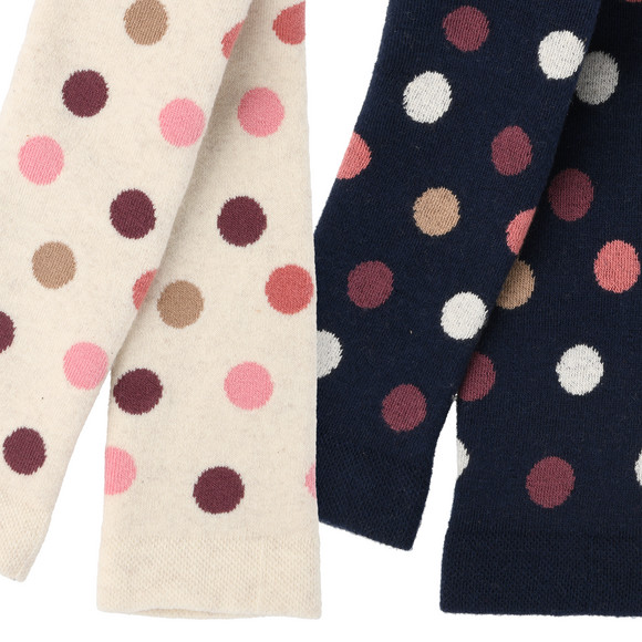 2 badstof leggings met stippen voor meisjes