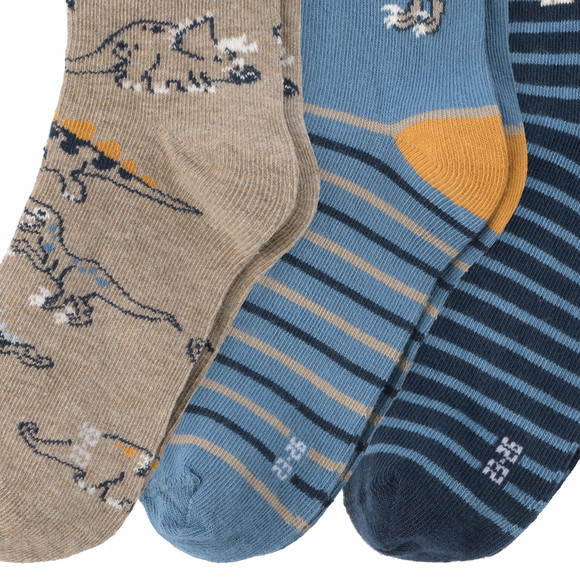 3 Paar Jungen Socken mit Dino-Motiven
