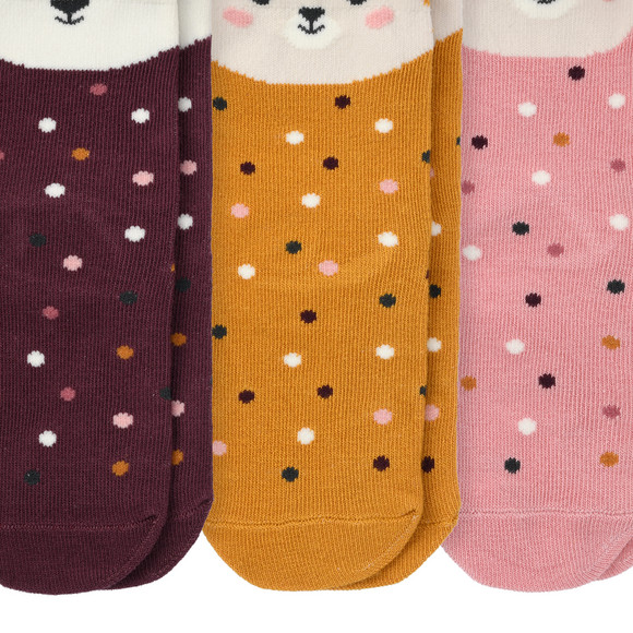 3 Paar Mädchen Socken mit Tiergesichtern