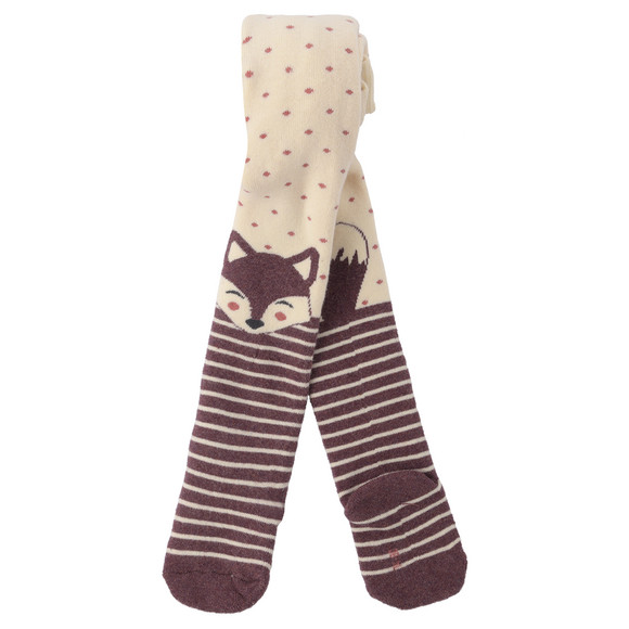 2 Baby Frottee-Strumpfhosen mit Fuchs-Muster 
