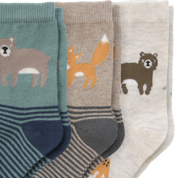 3 paar babysokken met bosmotief