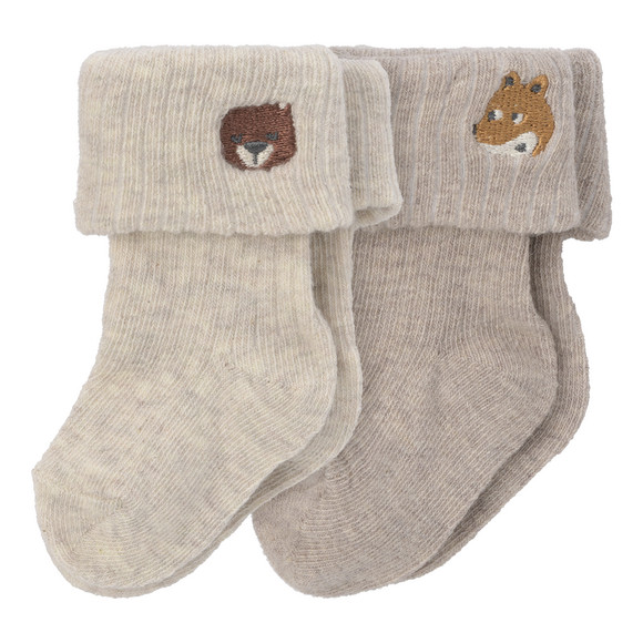 2 paar Newborn Sokken met borduursel