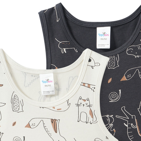 2 babyvestjes van biologisch katoen